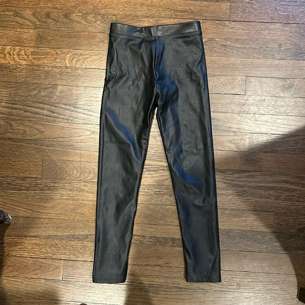 Girls crew cuts size 8 faux leather leggings